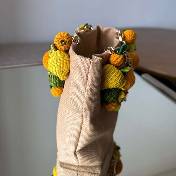 Aquazzura Citrus Punch Mini Embellished Raffia Tote - Neutral $1,295 - Picture 8 of 12